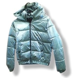 Marc New York Andrew Marc Foil Shiny Puffer Bomber Jacket xxs